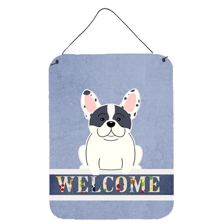 Carolines Treasures French Bulldog Piebald Welcome Wall or Door Hanging Prints BB5592DS1216